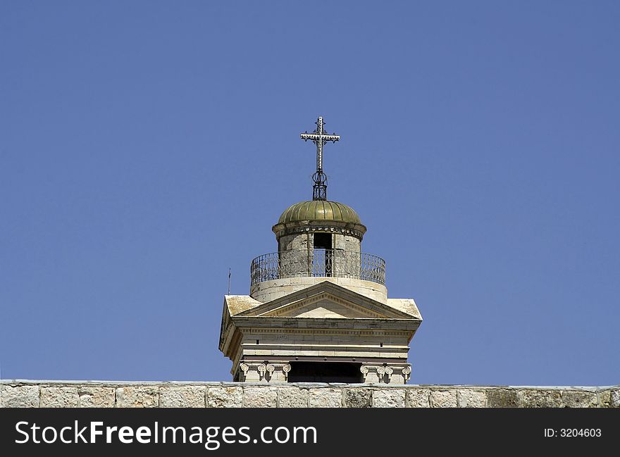 Church tower bethlehem, west bank, palestine, israel