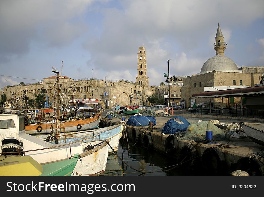 Fishing harbour; in akko: israel