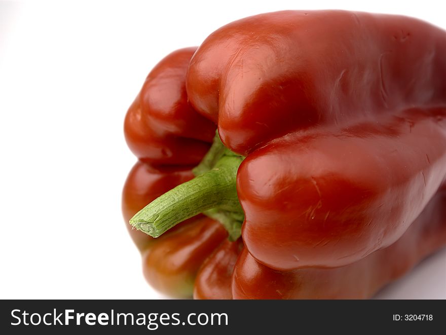 Red pepper isolate in white bottom