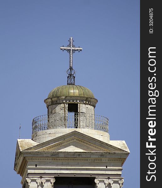 Church tower bethlehem, west bank, palestine, israel