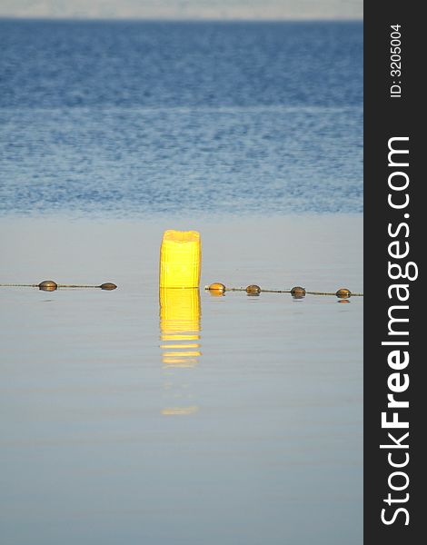 Buoy in the dead sea. Buoy in the dead sea