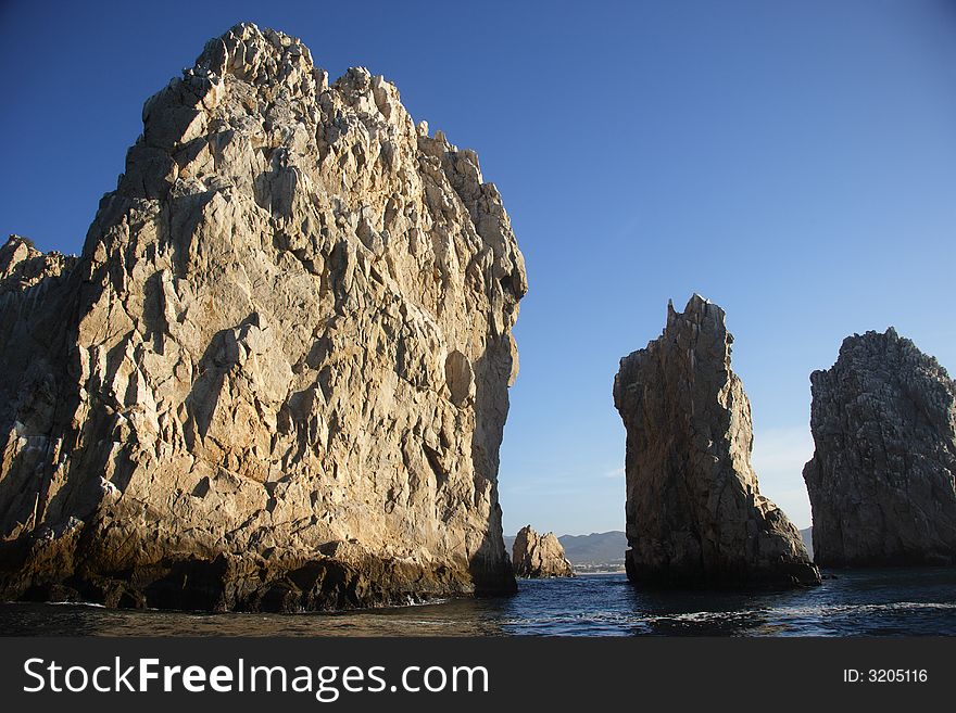 Rocks in Cabo San Lucas in Baja California Sur in Mexico. Rocks in Cabo San Lucas in Baja California Sur in Mexico