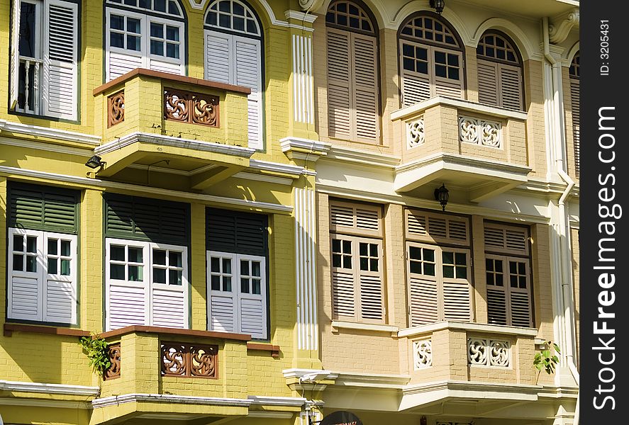 Colonial architecture in Chinatown restored and put to commercial use such as hotels, restaurants and offices. Colonial architecture in Chinatown restored and put to commercial use such as hotels, restaurants and offices.