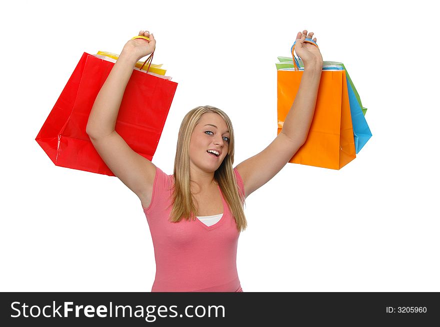 Teen Girl With Shopping Bags