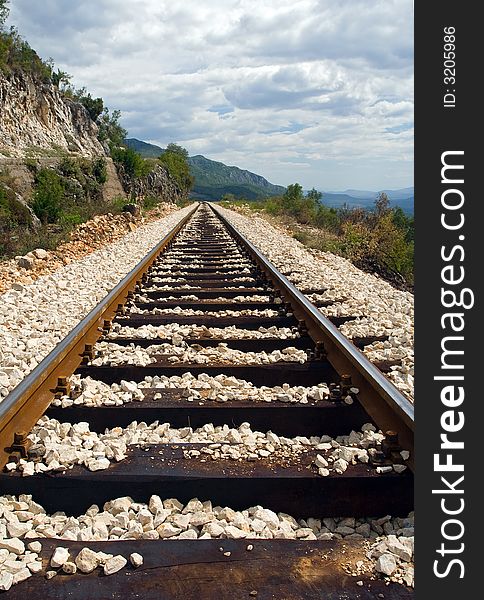 The railway in the mountains of Montenegro. The railway in the mountains of Montenegro.