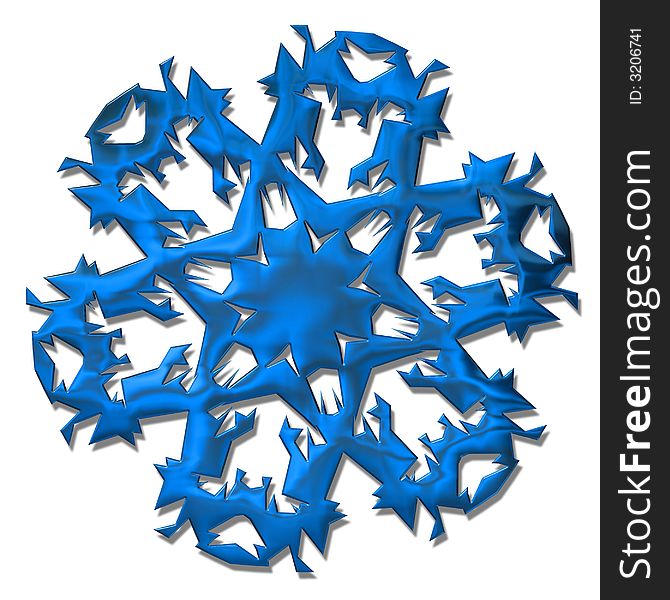 Unique, unusual 3d snowflake illustration series - look more in my portfolio