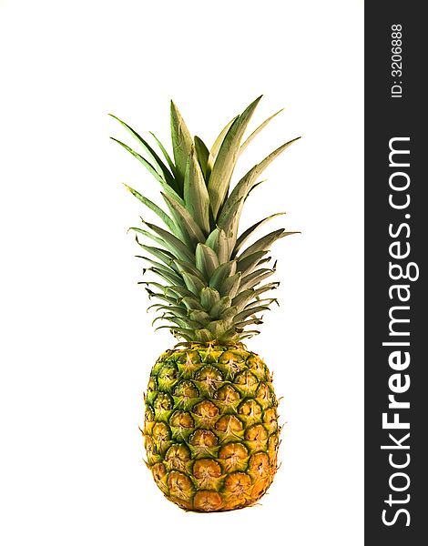 Fresh pineapple isolated over white
