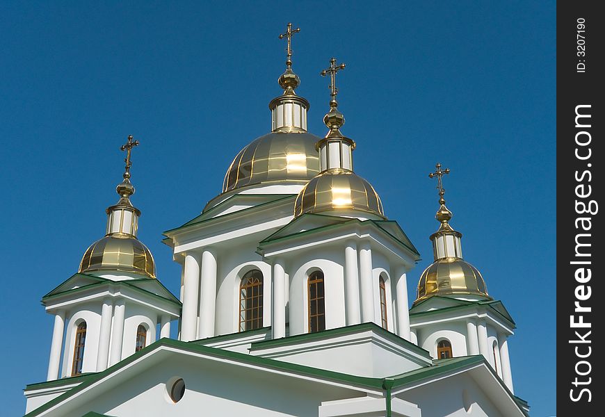 Crosses and domes of church