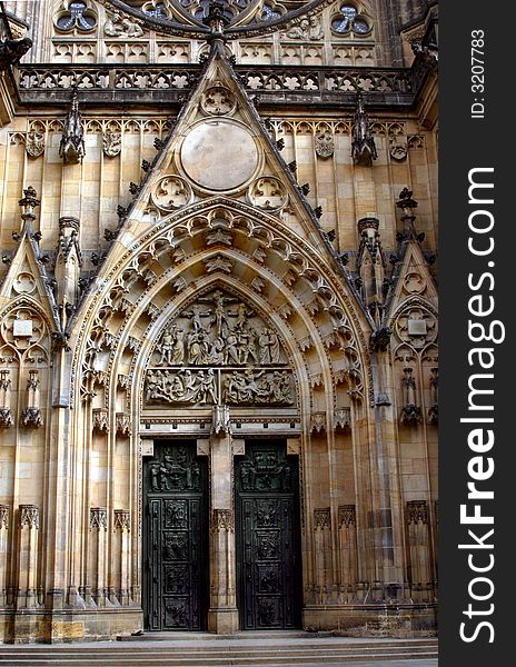 St. Vitus' Cathedral in Prague - detail of front door