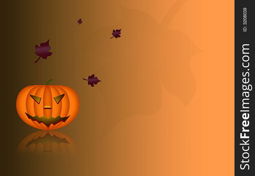 Haloween theme wallpaper with pumpkin and leafs. Haloween theme wallpaper with pumpkin and leafs