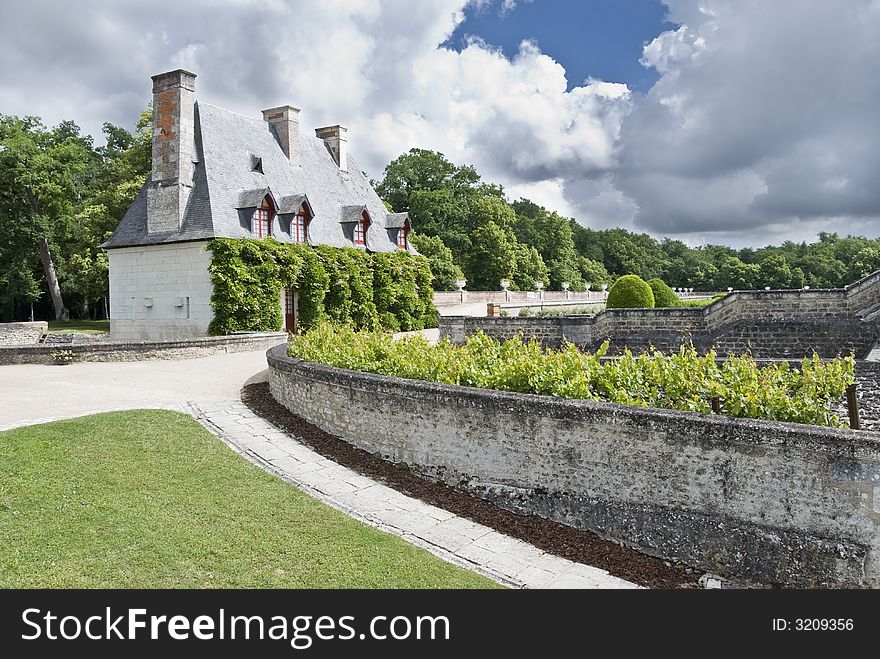 Building in the garden of the famous castle Chenonceau. Loire Valley, France. Building in the garden of the famous castle Chenonceau. Loire Valley, France.