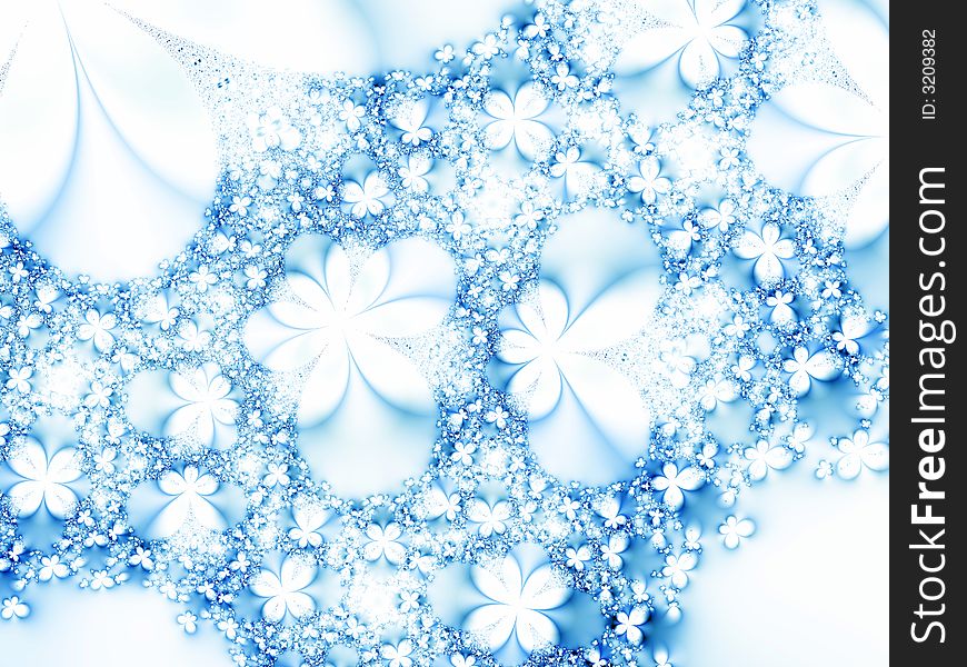Winter background. Abstract snowflakes. Fractal illustration. Winter background. Abstract snowflakes. Fractal illustration