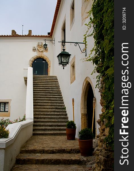 Courtyard of the castle in Obidos