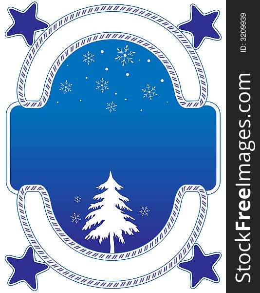 Holiday frame in blue with stars and snowflakes. Holiday frame in blue with stars and snowflakes.