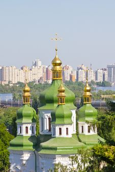 Vydubychi Monastery Domes And Crosses Royalty Free Stock Photography Vydubychi Monastery Domes And Crosses Royalty Free Stock Photography