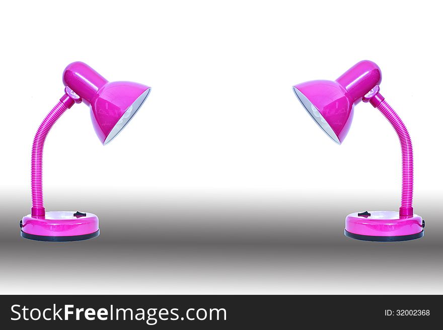 Pink table lamp isolated on a background