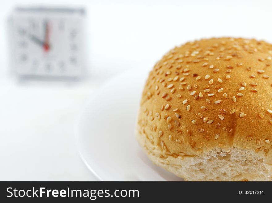 Conceptual image relating time and food. Conceptual image relating time and food.