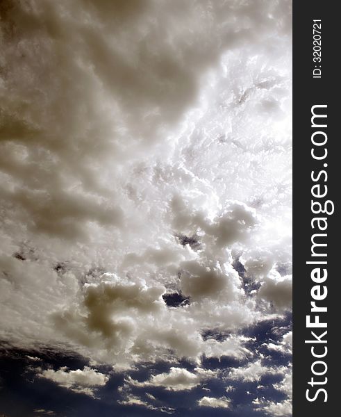 The Fluffy Cloudy Deep Blue Sky Scape 111