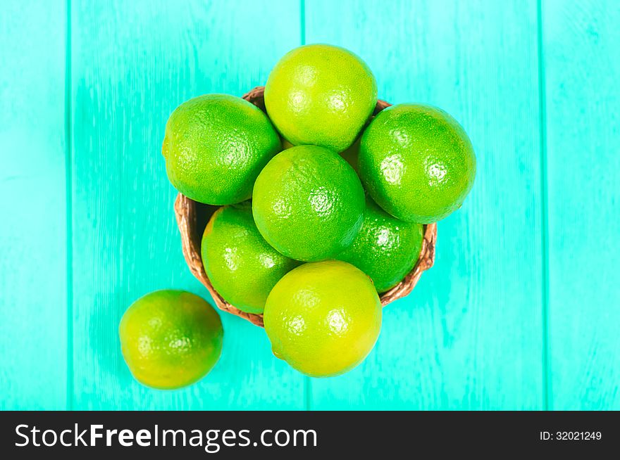 Lime fruit in a basket. Lime fruit in a basket