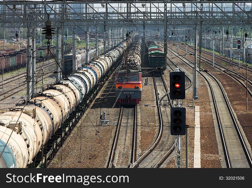 Sorting railway junction on the outskirts of Moscow. Sorting railway junction on the outskirts of Moscow