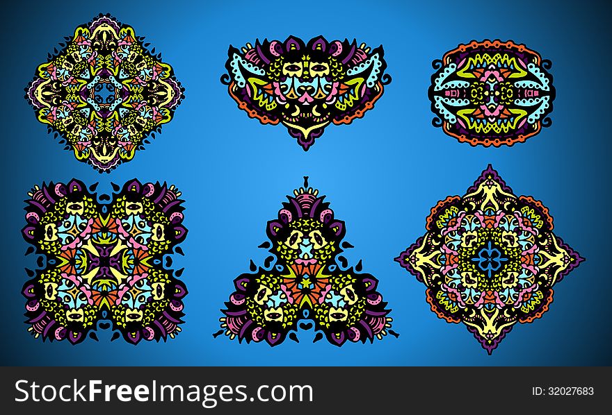 Collection Of Damask Ornamental Elements