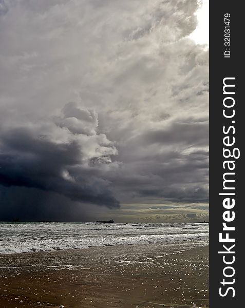 Seascape of stormy weather over the atlantic ocean. Seascape of stormy weather over the atlantic ocean