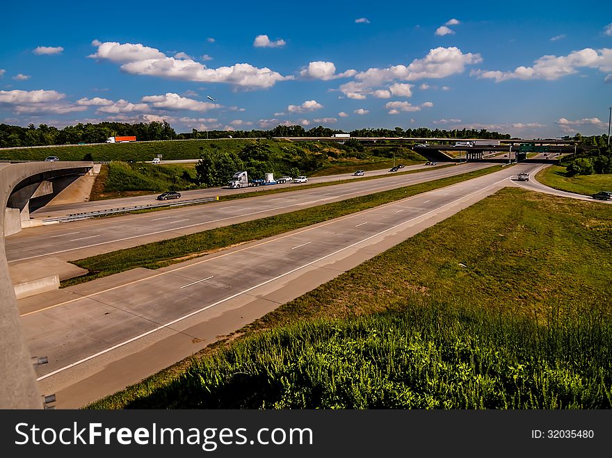 Clover leaf exit ramps on highway