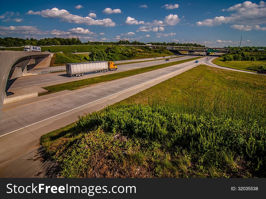 Clover leaf exit ramps on highway