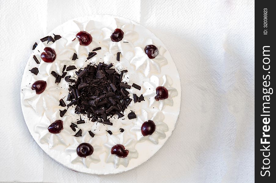 A black forest cake for birth day celebration.