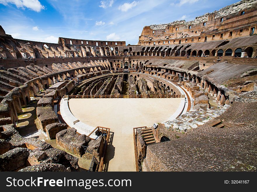 The Colosseum also known as the Flavian Amphitheatre, Rome, Italy. The Colosseum also known as the Flavian Amphitheatre, Rome, Italy