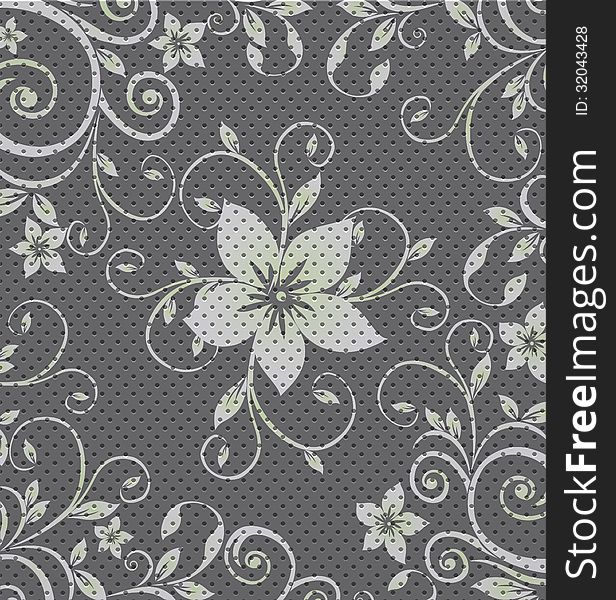 Vector floral oriental flowers on reticular background for your ideas. EPS 10