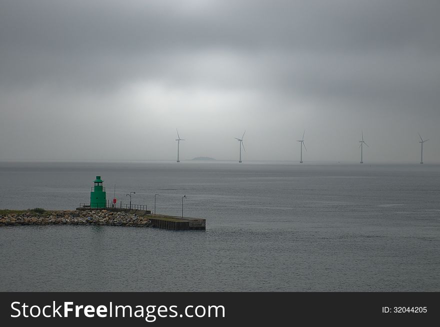 Little lighthouse in Copenhagen harbor. Little lighthouse in Copenhagen harbor