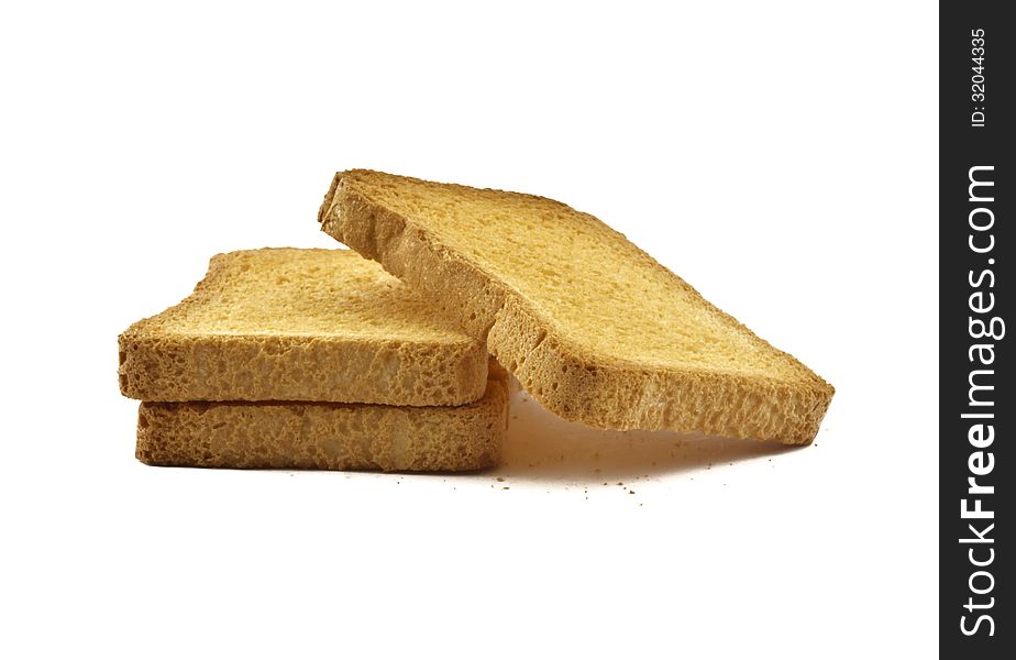 Rusks isolated on the white background