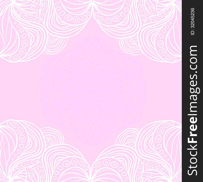 Abstract white borders on pink background. Pattern can be used as element of design or frame for your text or image.