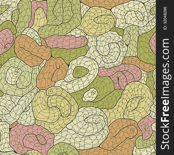 Seamless Tangled Pattern In Colors