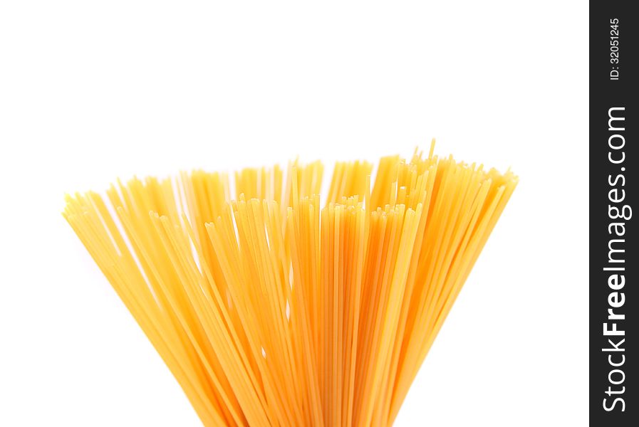 Bunch of spaghetti third number isolated on white background