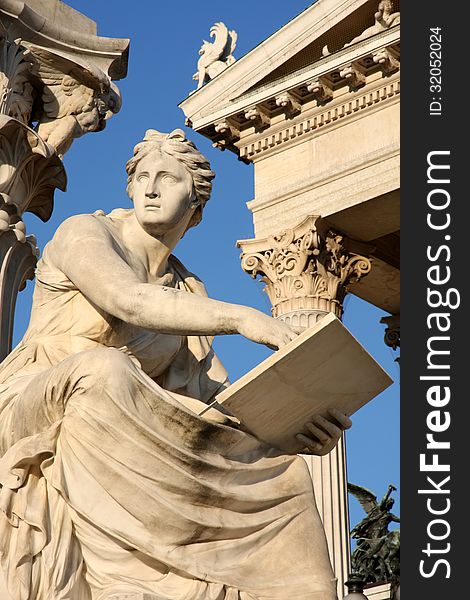 Pallas-Athena-Brunnen Fountain of the Austrian Parliament in Vienna, Austria