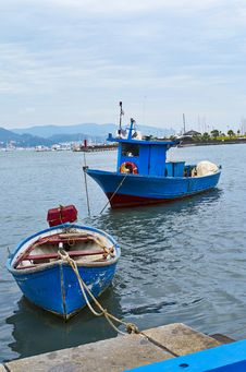 Blue Fishing Boat Stock Photography Blue Fishing Boat Stock Photography