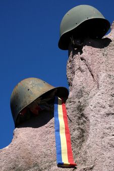 Monument Of Casualities Of World War II With German And Soviet Helmet Stock Image Monument Of Casualities Of World War II With German And Soviet Helmet Stock Image
