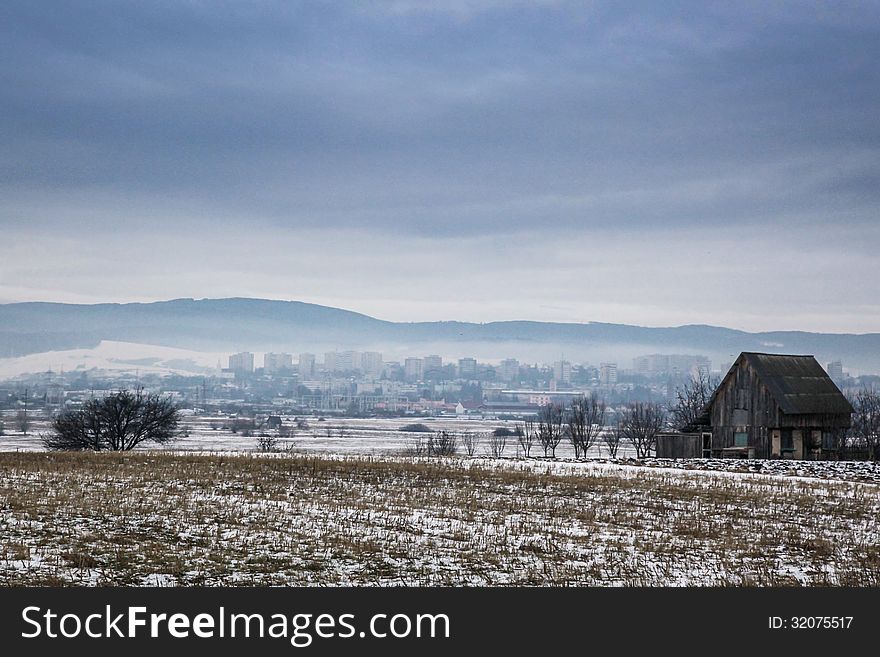 Romanian hills in winter time. Romanian hills in winter time