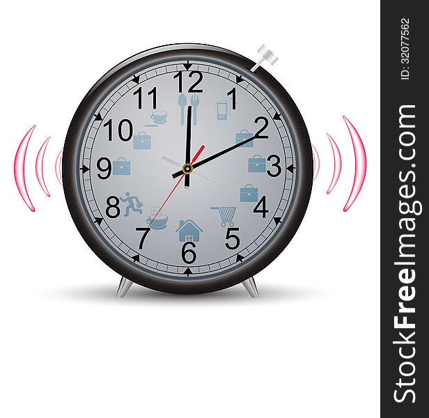 Clock With Pointers Working Day