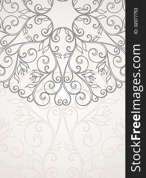 Abstract invitation card. Floral background.