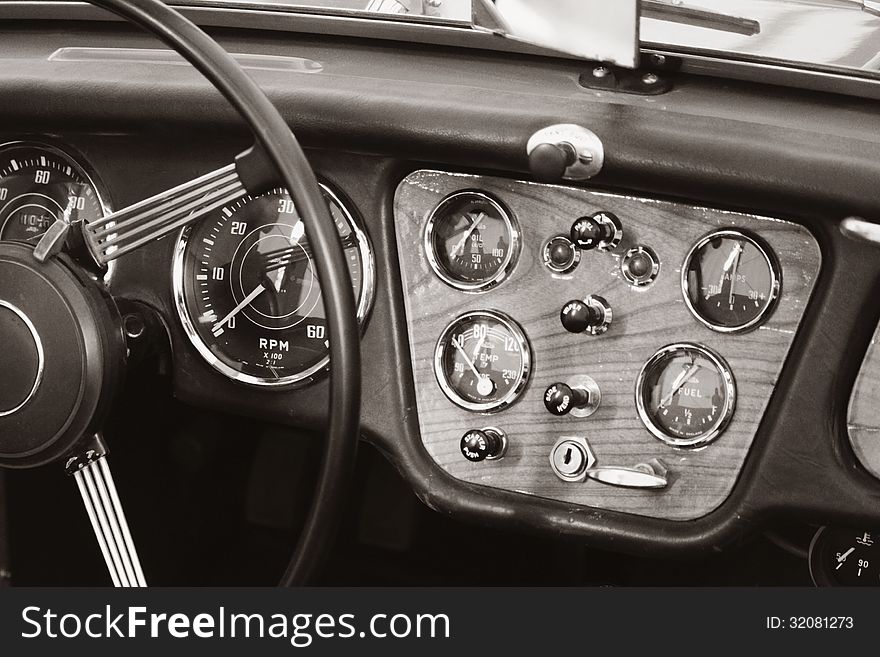 Antique cars (control panel, fragment). Antique cars (control panel, fragment)