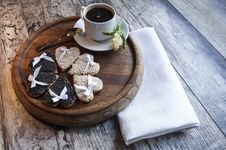 Wedding Cookies With White And Black Sesame. Retro Style. Stock Photo Wedding Cookies With White And Black Sesame. Retro Style. Stock Photo