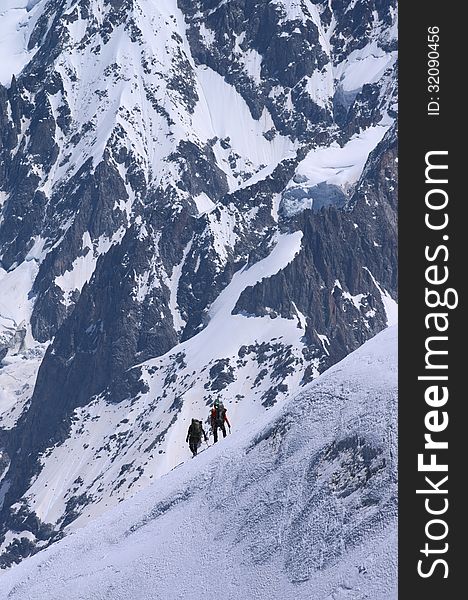 Mountaineers in French Alps