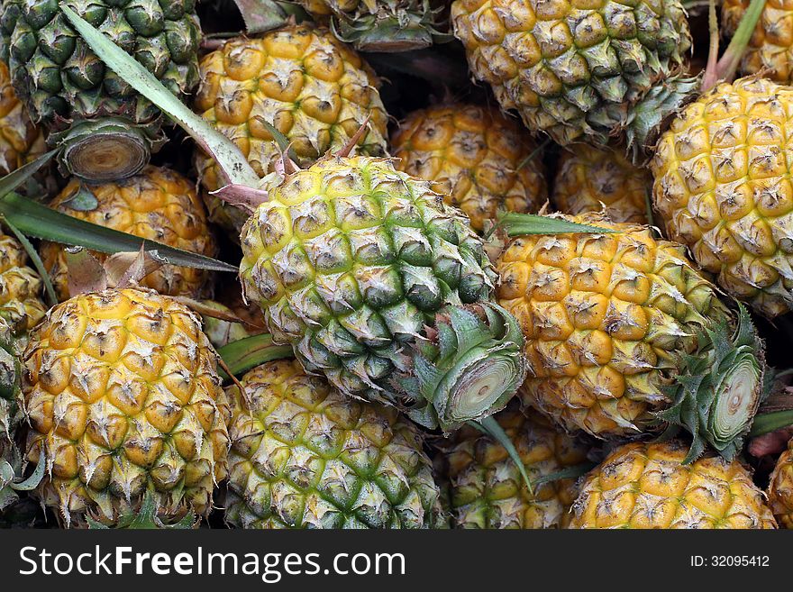 Fresh pineapple at fruit market