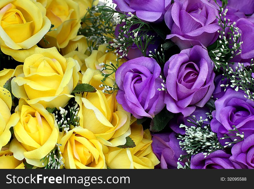 Colorful of rose artificial flower
