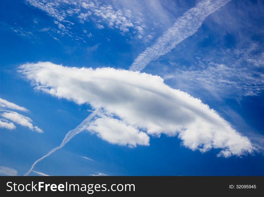 Cloud in the form of stealth aircraft