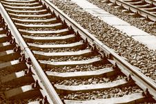 Railway In Sepia Stock Photo