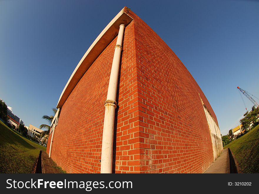 Red brick building in the city